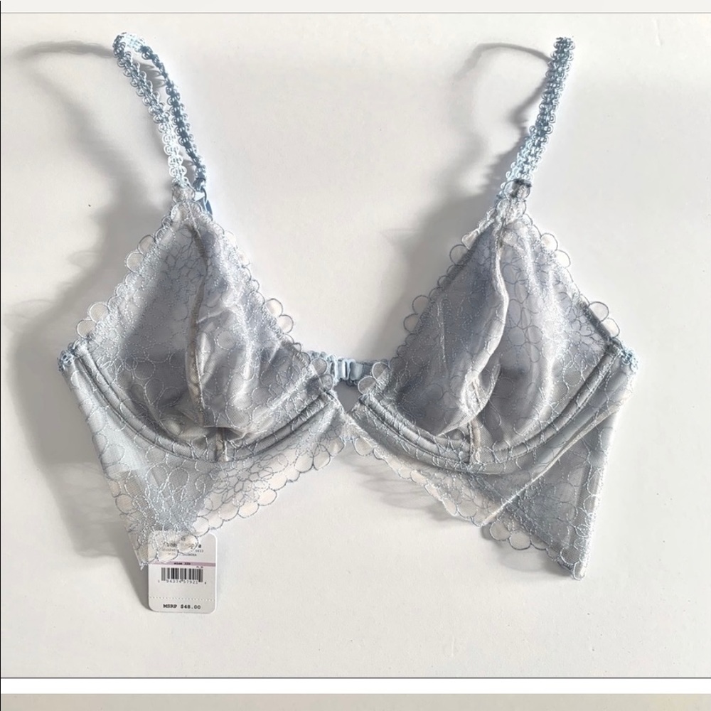 NWT Free People Lucia Underwire Bra Blue Hydrandea